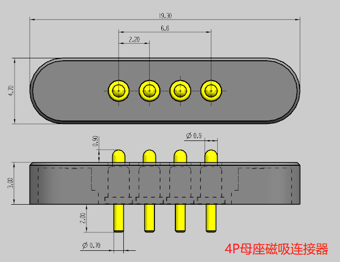 4pin magnetic charging connector 4pin magnetic charging connector
