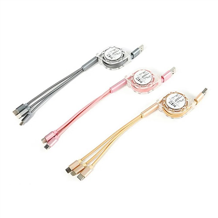 Retractable Three-in-one Data Charging Cable